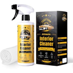 imageCar Interior Cleaner for All Surface FoamMist Switch Auto Interior Leather Detailer Car Upholstery Cleaner ampamp Protectant for Carpet Vinyl Dashboards Plastic Glass Rubber  16oz Towel