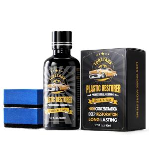 imagePlastic Restorer for Cars Black Trim Restorer Ceramic Crystal Coating Highly Concentrated Lasting Up to 6 Months with UV Protection Restore Automotive Exterior Protectant