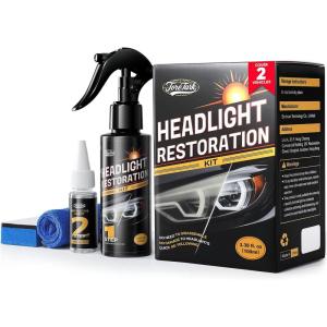 imageCar Headlight Restoration Kit No Power Tools Required Restoring to LikeNew Condition Covers 23 Vehicle Headlight Treatments Headlight Cleaner and Restorer Kit Headlight Restoration Spray