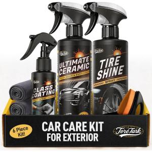 imageCeramic Car Care Kit  Complete Exterior Protection Set with Ceramic Coating for Car Glass Coating Tire Shine with Nylon Brush Applicator  Hydrophobic Car Detailing Kit for Cars SUVs Trucks